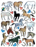 Pferd Pony Tiere Aufkleber Metallic Look / Horse Animal Sticker 13x10 Cm ST495 - Scrapbooking