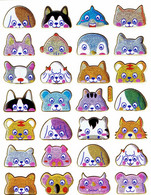 Tier Köpfe Tiere Aufkleber Metallic Look / Head Animal Sticker 13x10 Cm ST371 - Scrapbooking