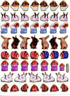 Hase Kanninchen Tiere Aufkleber Metallic Look / Rabbit Animal Sticker 13x10 Cm ST259 - Scrapbooking