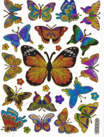 Schmetterling Tiere Aufkleber Metallic Look / Butterfly Animal Sticker 13x10 Cm ST444 - Scrapbooking