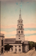 South Carolina Charleston St Michael's Church 1951 Handcolored Albertype - Charleston