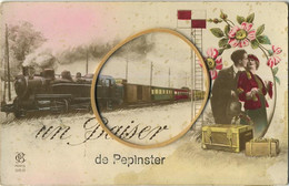 Pepinster :  Un Baiser   (  Train - Trein )   Ecrit Avec Timbre - Pepinster