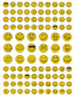 Smilies Smiley Smile Gelb Aufkleber Metallic Look /  Sticker 13x10 Cm ST487 - Scrapbooking