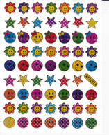 Smilies Smiley Smile Bunt Aufkleber Metallic Look /  Sticker 13x10 Cm ST496 - Scrapbooking