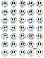 Smilies Smiley Smile Silber Aufkleber Metallic Look /  Sticker 13x10 Cm ST532 - Scrapbooking