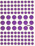Smilies Smiley Smile Lila Aufkleber Metallic Look /  Sticker 13x10 Cm ST399 - Scrapbooking