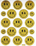 Smilies Smiley Smile  Gelb Aufkleber Metallic Look /  Sticker 13x10 Cm ST235 - Scrapbooking