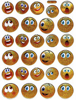 Smilies Smiley Smile  Gelb Aufkleber Metallic Look /  Sticker 13x10 Cm ST281 - Scrapbooking