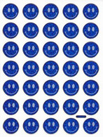 Smilies Smiley Smile Blau Aufkleber Metallic Look /  Sticker 13x10 Cm ST316 - Scrapbooking