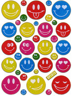 Smilies Smiley Smile Bunt Aufkleber Metallic Look /  Sticker 13x10 Cm ST057 - Scrapbooking