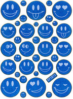 Smilies Smiley Smile Blau Aufkleber Metallic Look /  Sticker 13x10 Cm ST052 - Scrapbooking