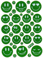 Smilies Smiley Smile Grün Aufkleber Metallic Look /  Sticker 13x10 Cm ST020 - Scrapbooking