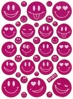 Smilies Smiley Smile Pink Aufkleber Metallic Look /  Sticker 13x10 Cm ST198 - Scrapbooking