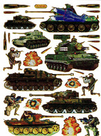 Panzer Krieg Aufkleber Metallic Look / War Tank Sticker 13x10 Cm ST555 - Scrapbooking