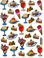 Eiscreme Aufkleber Metallic Look / Sundae Ice Sticker 13x10 Cm ST537 - Scrapbooking