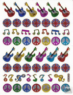 Gitarre Musik Aufkleber Metallic Look / Guitar Music Sticker 13x10 Cm ST278 - Scrapbooking