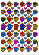 Kaffee Tee Tasse Aufkleber Metallic Look / Coffee Tea Cup Sticker 13x10 Cm ST362 - Scrapbooking