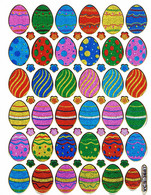 Oster Ei  Aufkleber Metallic Look / Easter Egg Sticker 13x10 Cm ST202 - Scrapbooking