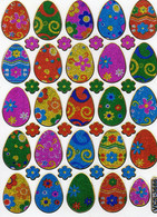 Oster Ei  Aufkleber Metallic Look / Easter Egg Sticker 13x10 Cm ST171 - Scrapbooking