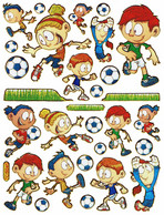 Fussball Aufkleber Metallic Look / Soccer Sticker 13x10 Cm ST202 - Scrapbooking