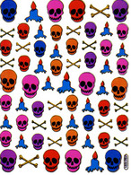 Totenkopf Punk Aufkleber Metallic Look / Skull Sticker 13x10 Cm ST285 - Scrapbooking