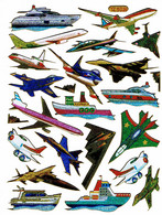 Flugzeuge Schiffe Aufkleber Metallic Look / Aircraft Ship Sticker 13x10 Cm ST299 - Scrapbooking