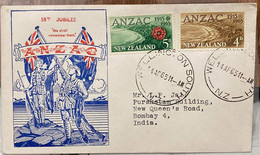 New Zealand,1965.private Fdc, ANZAC,welling Town South, POST MARK,TO ,INDIA,TO ADDRESS,L.P.JAI ,Cricketer. - Covers & Documents