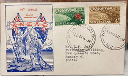 New Zealand,1965.private Fdc, ANZAC,welling Town South, POST MARK,TO ,INDIA,TO ADDRESS,L.P.JAI ,Cricketer. - Lettres & Documents