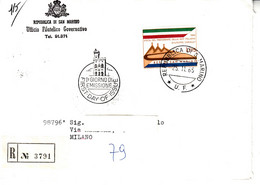 SAN MARINO 1965 - Raccomandata  Con Sassone  704 - Visita Presidente - Cartas & Documentos