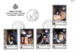 SAN MARINO 1979 - Lettera   Con Sassone 1027/31 - Arte - Anno Del Fanciullo - Lettres & Documents