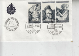 SAN MARINO 1981 -  Sassone  1075/79 - Virgilio - Arte  Scultura - Storia Postale