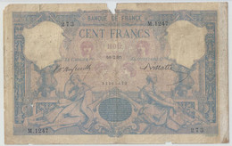 Fayette 21/06 - 100 Francs - Bleu Et Rose - 16-2-93 - Alphabet M 1247 - B - RARE - ...-1889 Anciens Francs Circulés Au XIXème