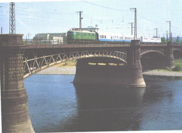 Germany:Dresden, Electric Locomotive 218 019 With Train On Elbebrücke - Ouvrages D'Art