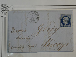 BN14 FRANCE BELLE LETTRE  1877 TROYES AUX RICEYS    +NAP. N°14 +AFFRANCH. INTERESSANT++ - 1853-1860 Napoléon III.