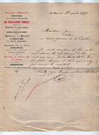 VP21.625 - 1899 - Lettre De La Sté D'Assurances ¨ LES TRAVAILLEURS FRANCAIS ¨ Mr Eugène MENON Directeur à LE MANS - Bank & Versicherung