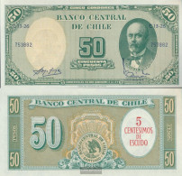 Chile Pick-number: 126 Uncirculated 1960 5 Centesimos On 50 Pesos - Chili