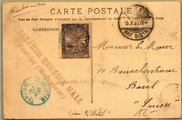 1907 CPA OPC MADAGASCAR TAMATAVE To BASEL CH BRF. DISTR. Via NATAL  Sur La Route De L' IVOLOINA Animée Porteurs - Covers & Documents