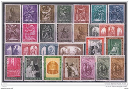 VATICANO:  1966  ANNATA  CPL. -  27  VAL. N. -  SASS. 423/47 - Full Years