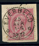 BELGIQUE - COB 46 - 10C ROSE RELAIS A ETOILES EVERBECQ - 1884-1891 Leopold II