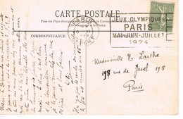 JEUX OLYMPIQUES 1924 -  MARQUE POSTALE - FOOTBALL - HOLLANDE- URUGUAY - JOUR DE COMPETITION - 06-06 - - Verano 1924: Paris