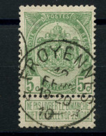 BELGIQUE - COB 83 - 5C VERT JAUNE RELAIS A ETOILES FROYENNES - 1893-1907 Wapenschild