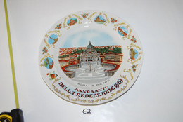 E2 Objet De Dévotion - Assiette Souvenir - Roma St Pietro - Arte Religiosa