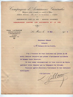 VP21.626 - 1915 - Lettre - Cie D'Assurances Générale, P. LATOUCHE à LE MANS & PARIS Pour SAINT GERMAIN DE LA COUDRE - Bank & Versicherung