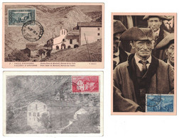 LOT De 3 CARTES MAXIMUM D'ANDORRE Avec TIMBRES CHAPELLE DE MERITXELL LA MAISON DES VALLÉES VIGUIER - Briefe U. Dokumente