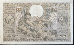 Belgium 100 Francs, P-107 (17.09.1938) - Extremely Fine - 100 Franchi & 100 Franchi-20 Belgas