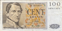 Belgium 100 Francs, P-129a (23.09.1952) - Very Fine - 100 Franchi