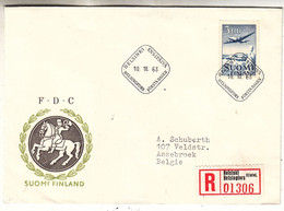 Finlande - Lettre Recom De 1963 - Oblit  Helsinki -  - Avions - - Briefe U. Dokumente