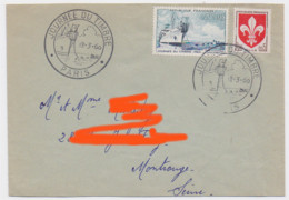 Journée Du Timbre 1960 Pose D'un Câble Sous-marin Enveloppe Qui A Voyagée De Paris Vers La Suisse - 1950-1959