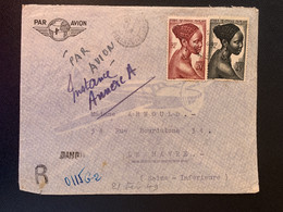 Colonies Françaises Oubangui Chari 21/02/1949  Vers Le Havre No 225 Et 226 - Cartas & Documentos