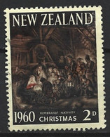 New Zealand 1960. Scott #353 (U) Christmas, Adoration Of The Shepherds, By Rembrandt  *Complete Issue* - Used Stamps